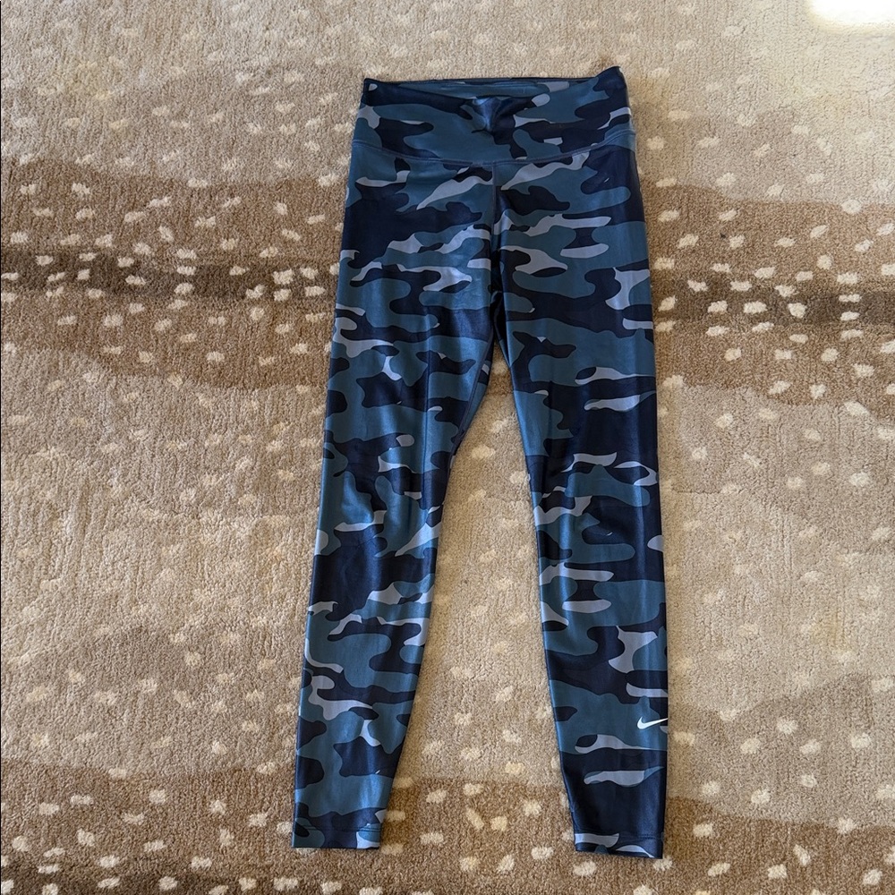 Nike Blue Camp Leggings | Size Small